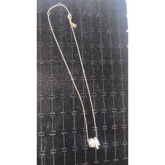 Coach Signature Enameled Necklace- Rose Gold/Chalk - Picture 1 of 5